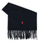 ポロラルフローレン POLO RALPH LAUREN マフラー PC0476-001 メンズ レディース BLACK ブラック レッド刺繍